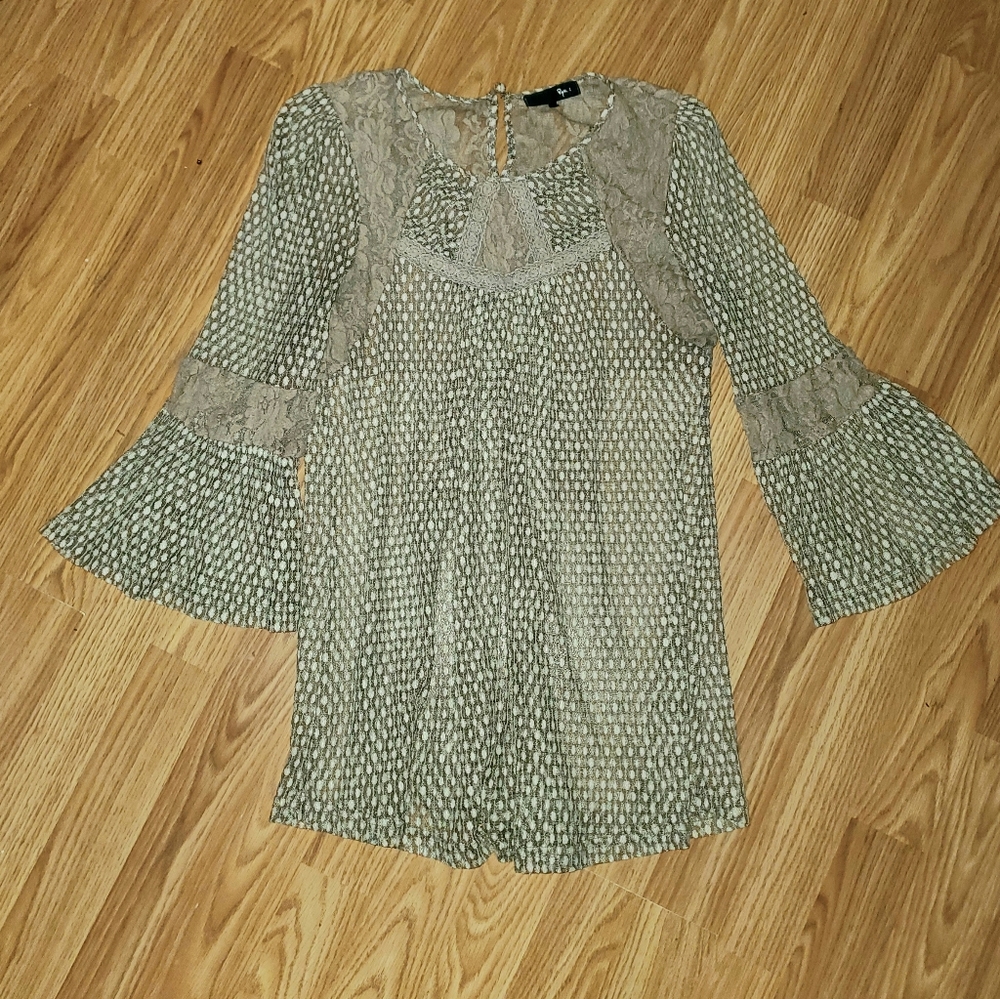 Anthropologie Ryu Brown Lace Blouse